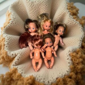 5 Vintage Doll Mattel 1976 Heart Family Toddler Baby Dolls B12